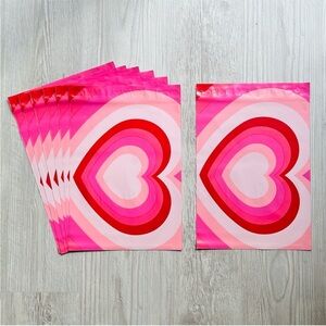 💗 20 Valentines Heart Poly Mailers 10” x 13” Brand New